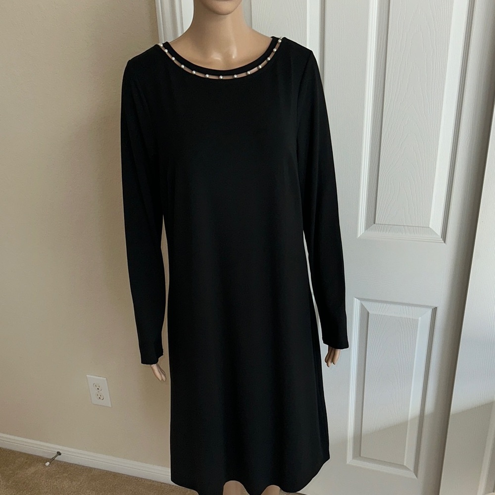Elegant Black Long Sleeve Dress by J.JILL. - Picture 1 of 16